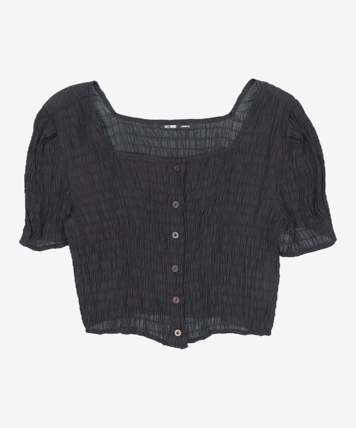 미쏘(MIXXO) 조직감소재 크롭 블라우스 MIWBWB711C S