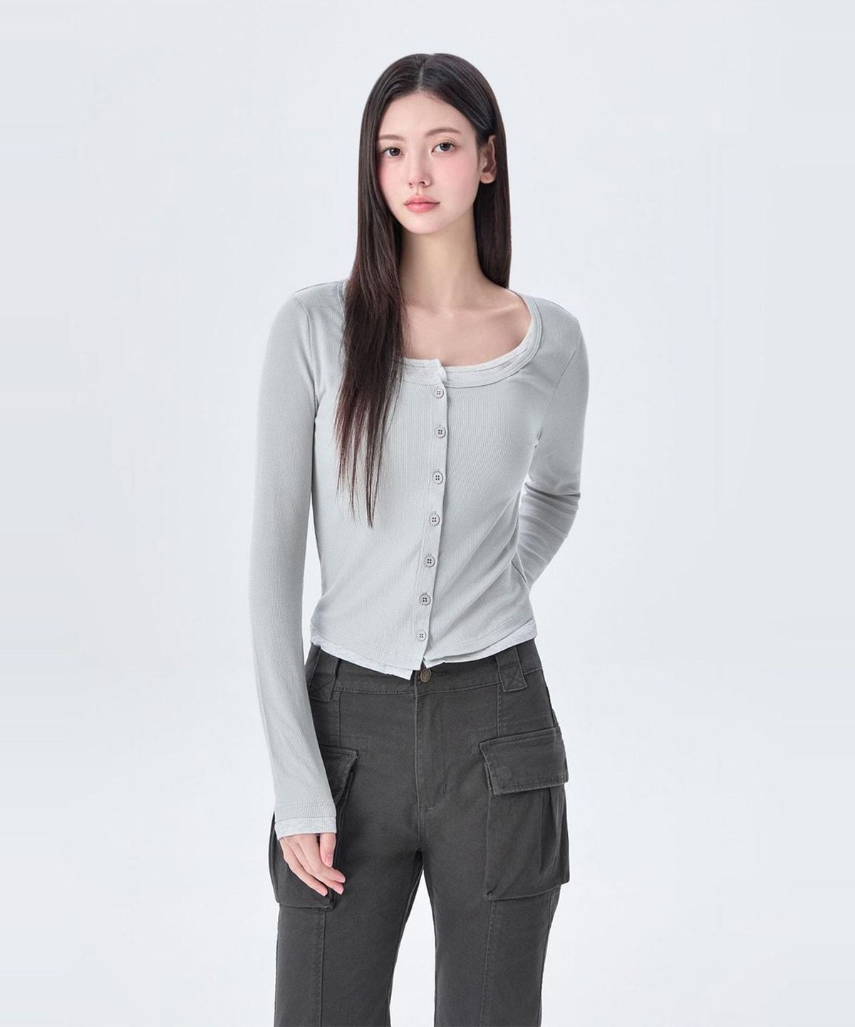 미쏘(MIXXO) 레이어드 가디건형 티셔츠_MIWCMG911A