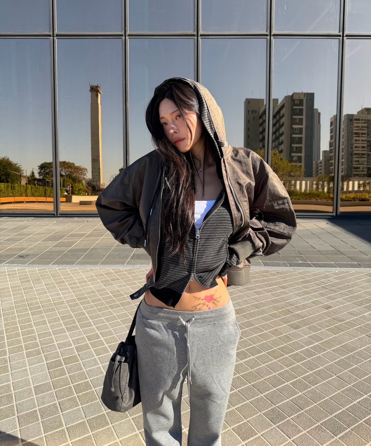 미쏘(MIXXO) 후드 MA1 RE JJG347C_MIWJJG91QC