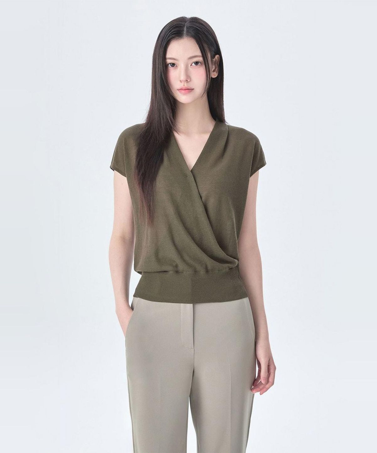미쏘(MIXXO) 랩 루즈핏 반팔 니트_MIWKAG95AS