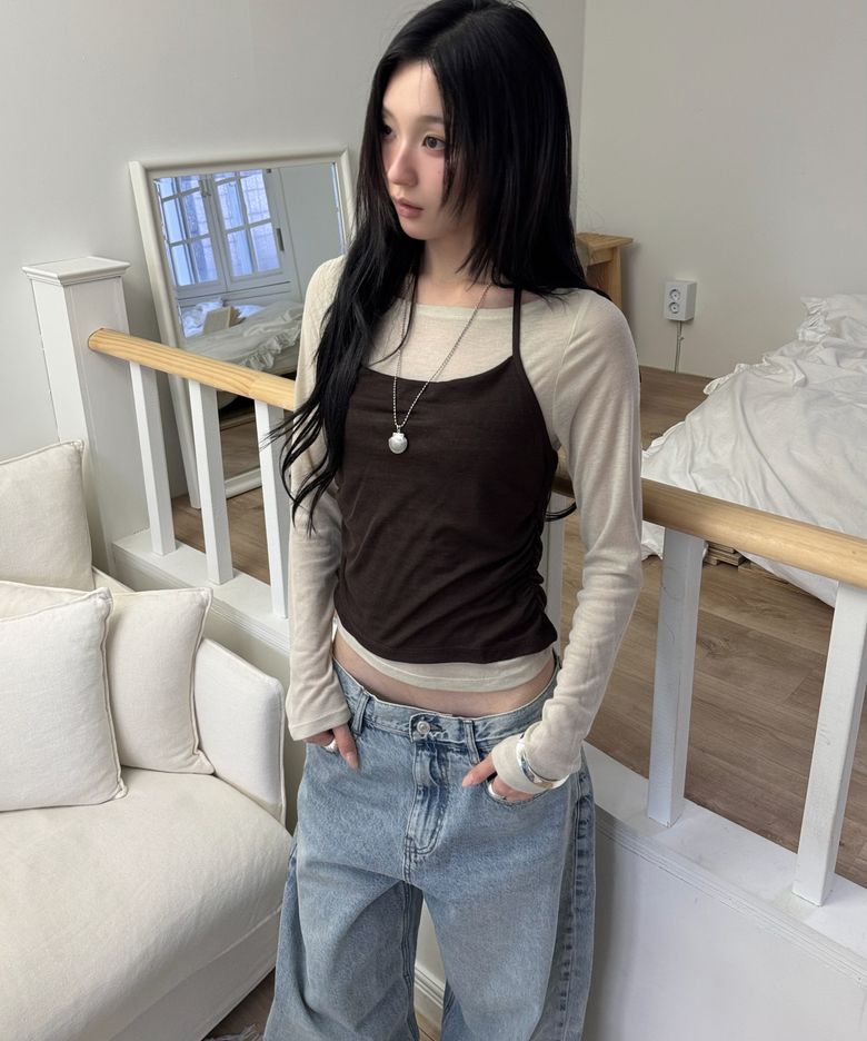 홀터 레이어드 긴팔 티셔츠_MIWLWG911A