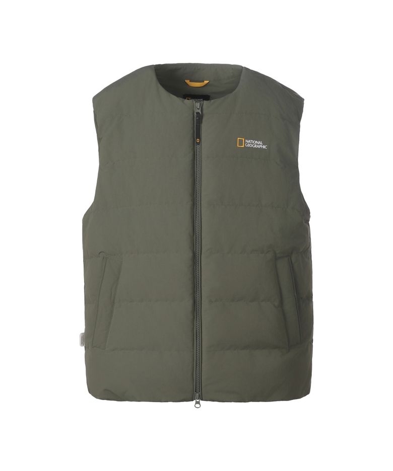 헤론 U넥 경량 구스다운 베스트 OLIVE GREEN