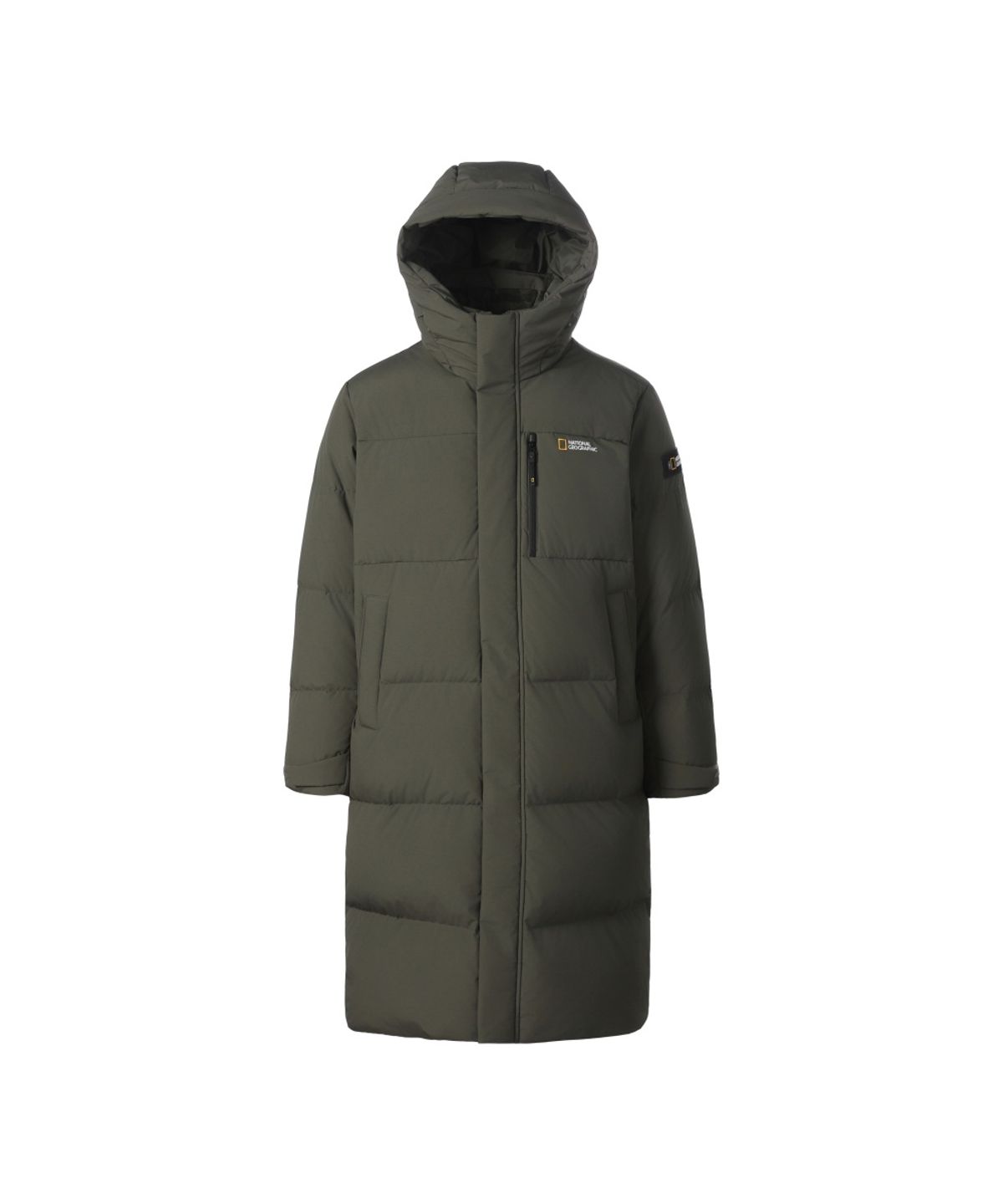 내셔널지오그래픽(NATIONALGEOGRAPHIC) 카이만 프로 롱기장 구스다운 점퍼 OLIVE GREEN