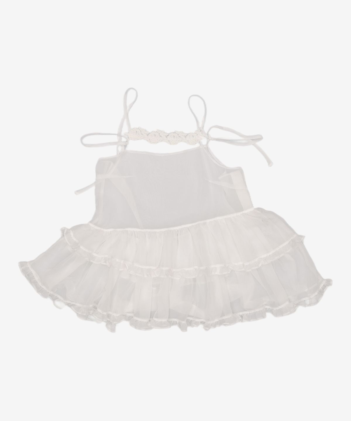 시눈(SINOON) Rose Lace Sheer Dress (White) FREE