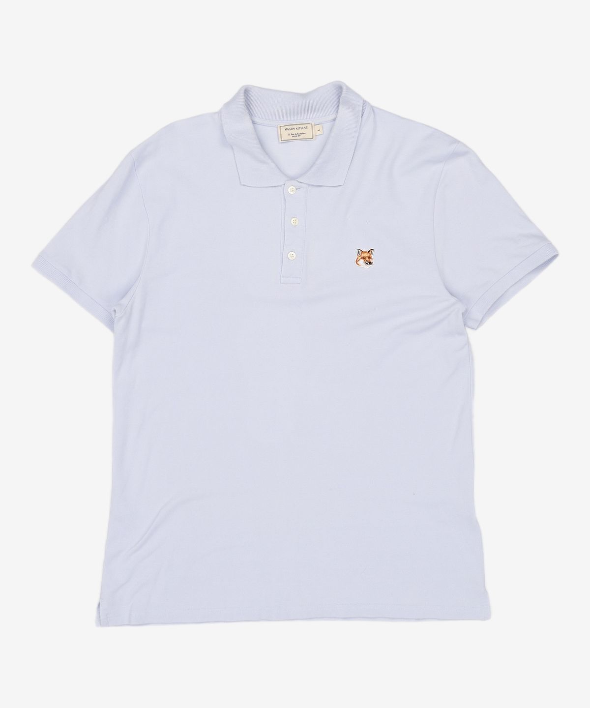 메종 키츠네(MAISON KITSUNE) 폭스 헤드 패치 클래식 폴로 티셔츠 라이트블루 /카라티/반팔/반팔티/ GM00225KJ7002-LB L