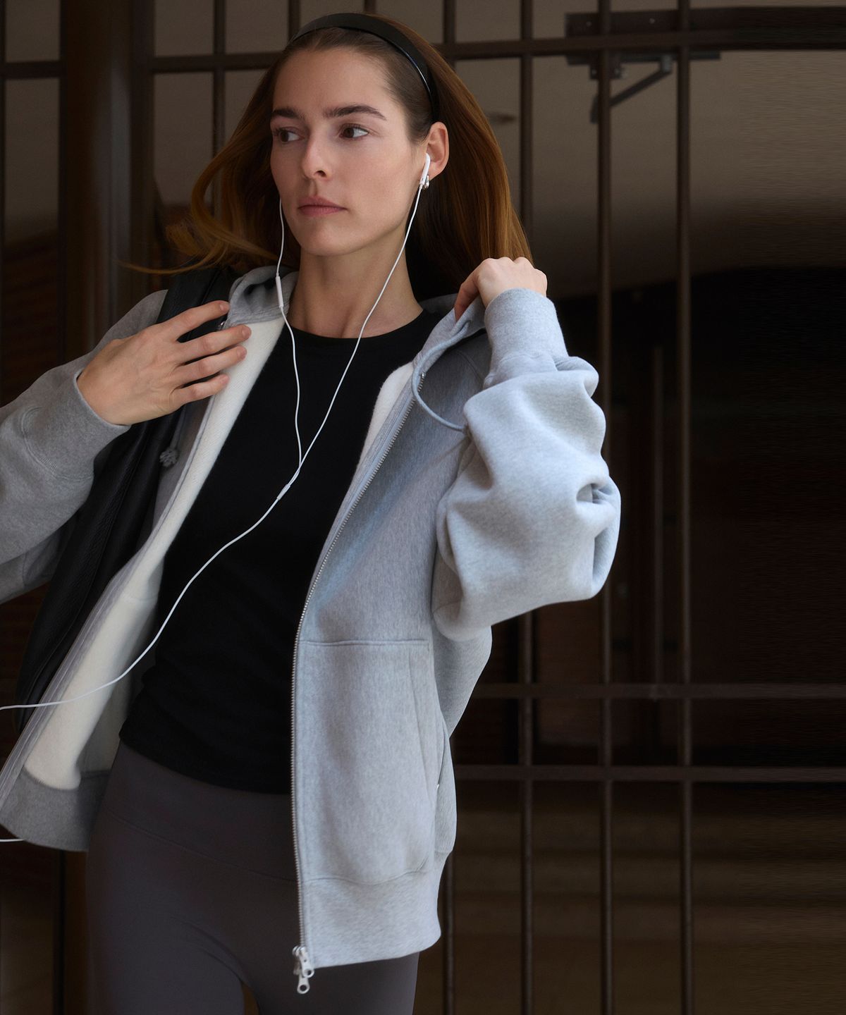오베르(AUBER) Oversized Sweat Jacket - Gray