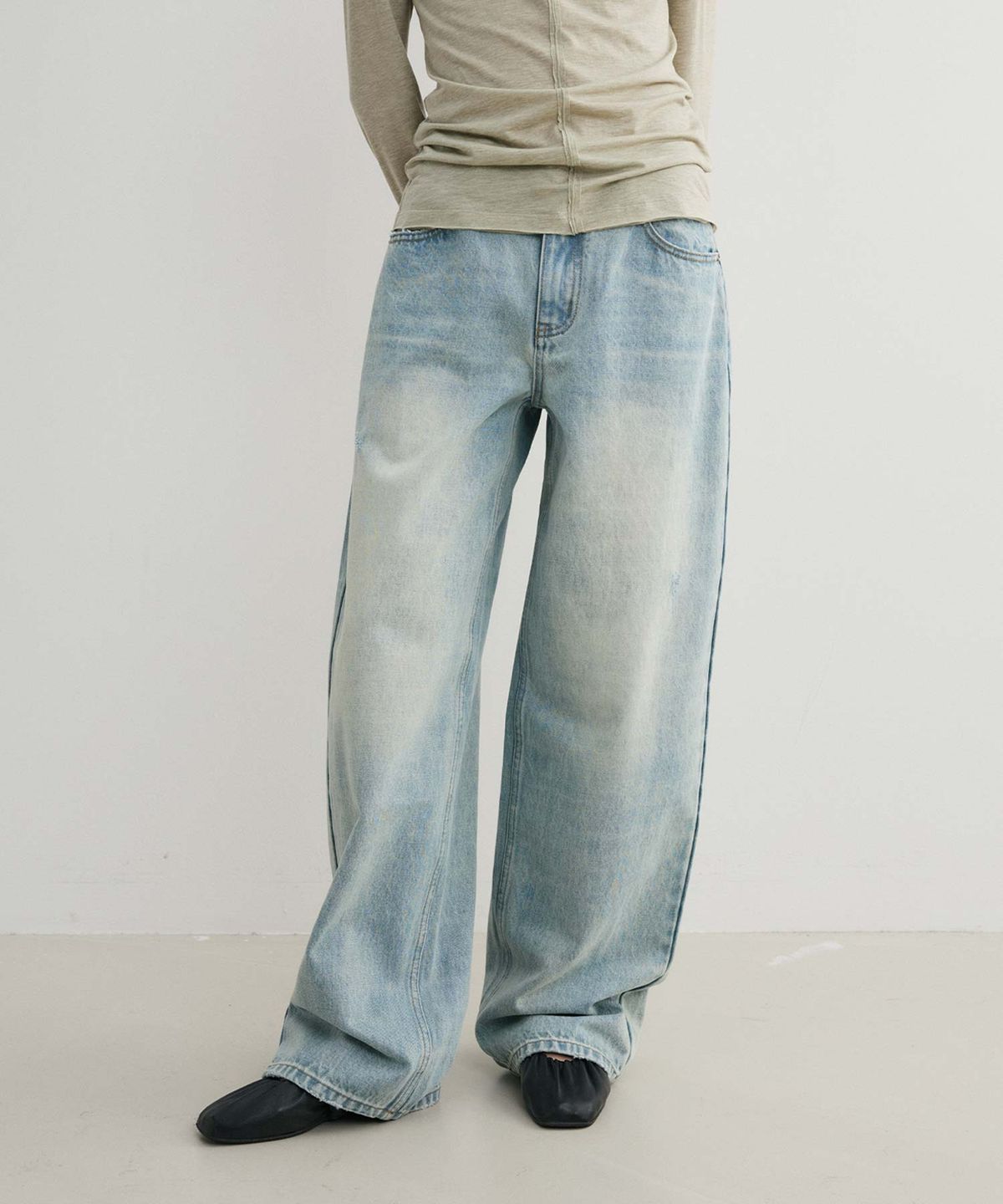 에이킷(AKEIT) Destroyed Denim Pants_Blue