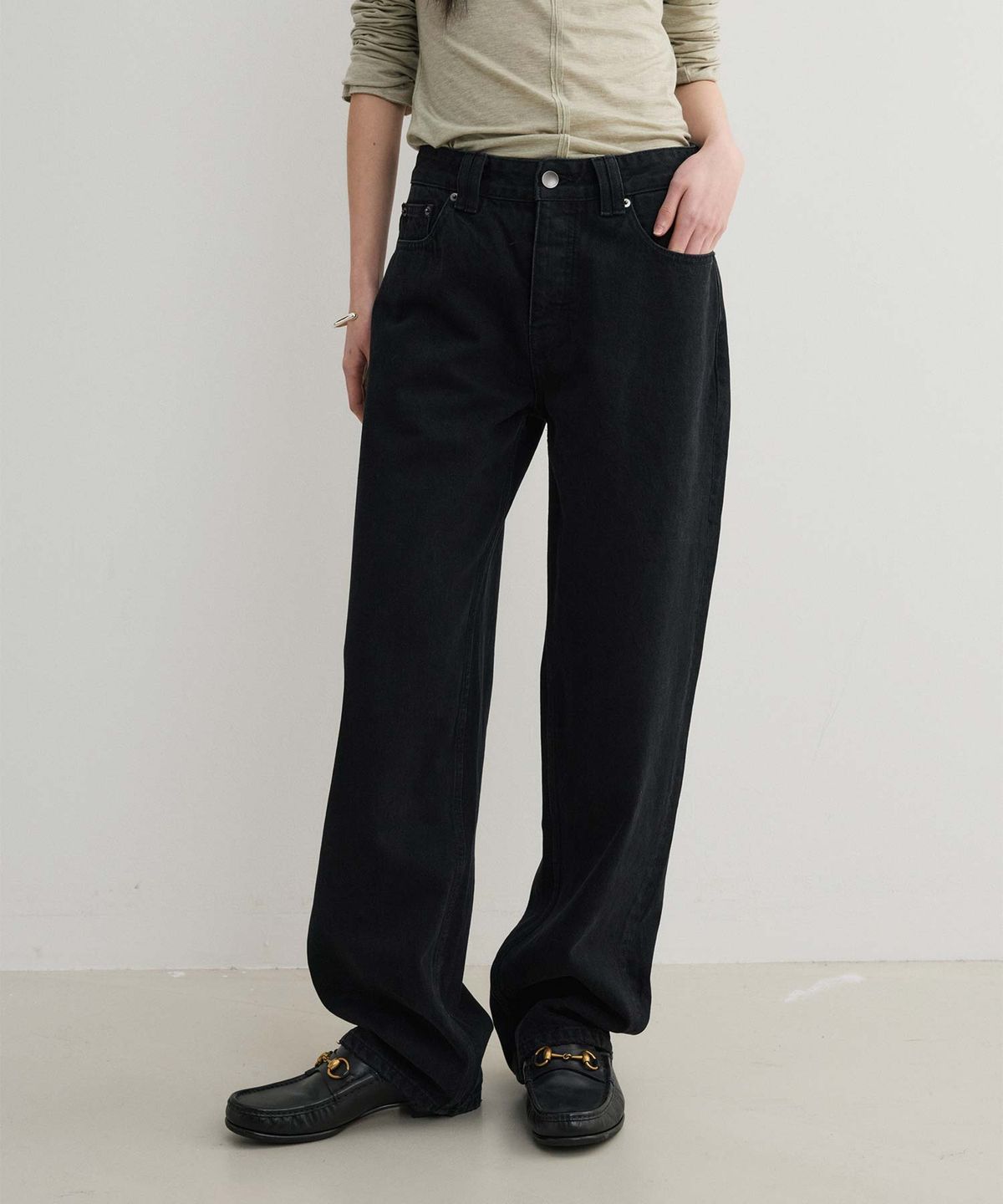에이킷(AKEIT) Button fly Denim Pants_Black