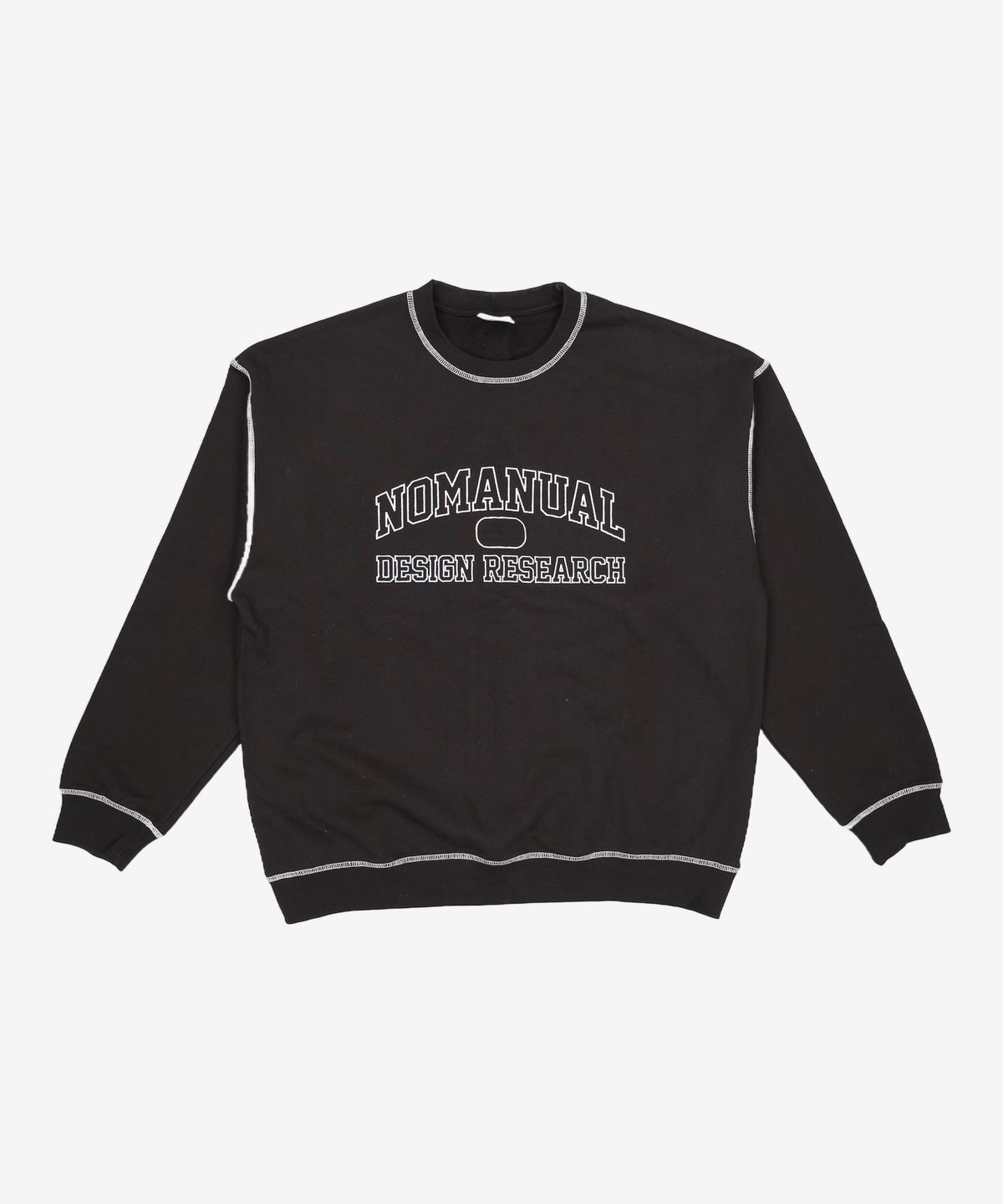 노매뉴얼(NOMANUAL) STITCH LOGO SWEATSHIRT - BLACK XL