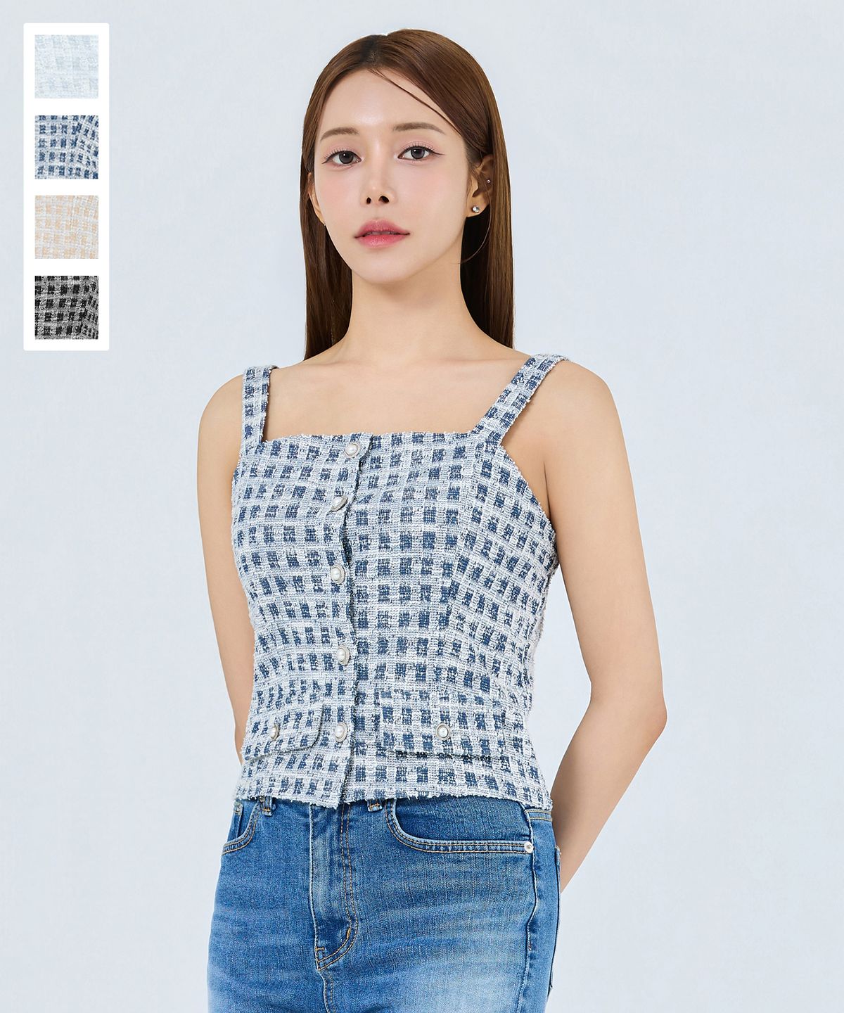 살롱드서울(SALON DE SEOUL) 트위드 뷔스티에 [sky gray/beige/blue/black]