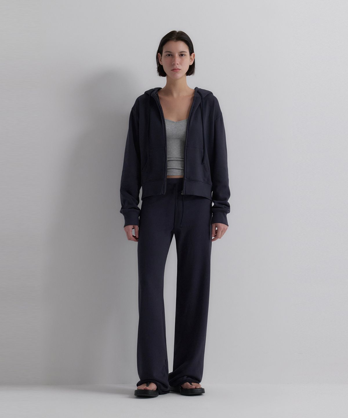 오베르(AUBER) Soft Washed Pants - Navy