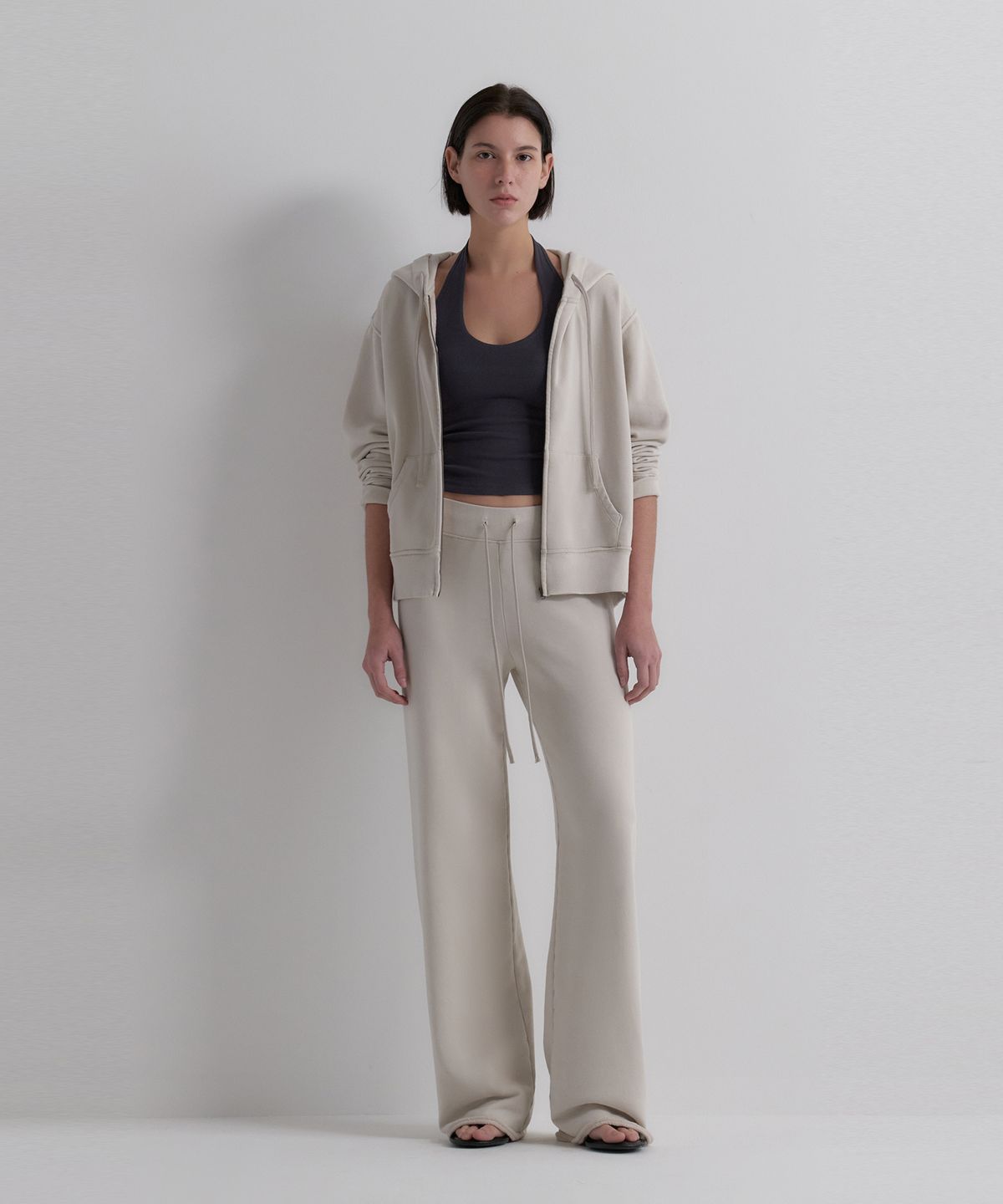 오베르(AUBER) Soft Washed Pants - Beige