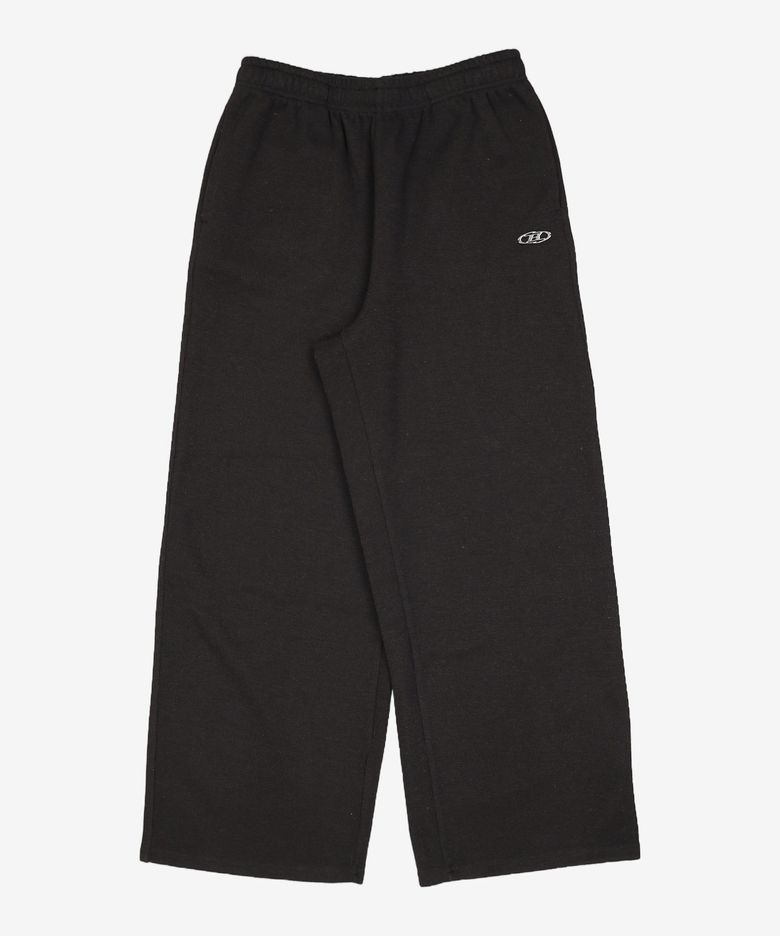 W KNIT LIKE SEMI WIDE PANTS [BLACK] 2