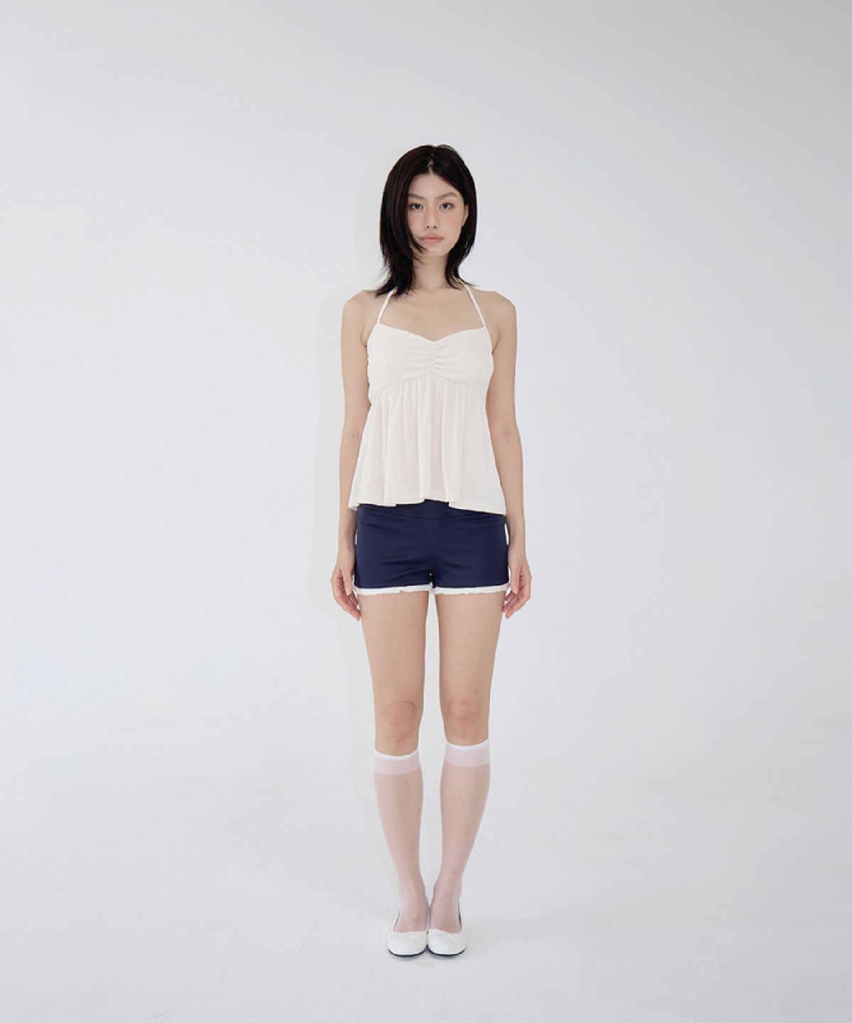 벨리아르(BELLIALEU) FRILL SHORTS NAVY