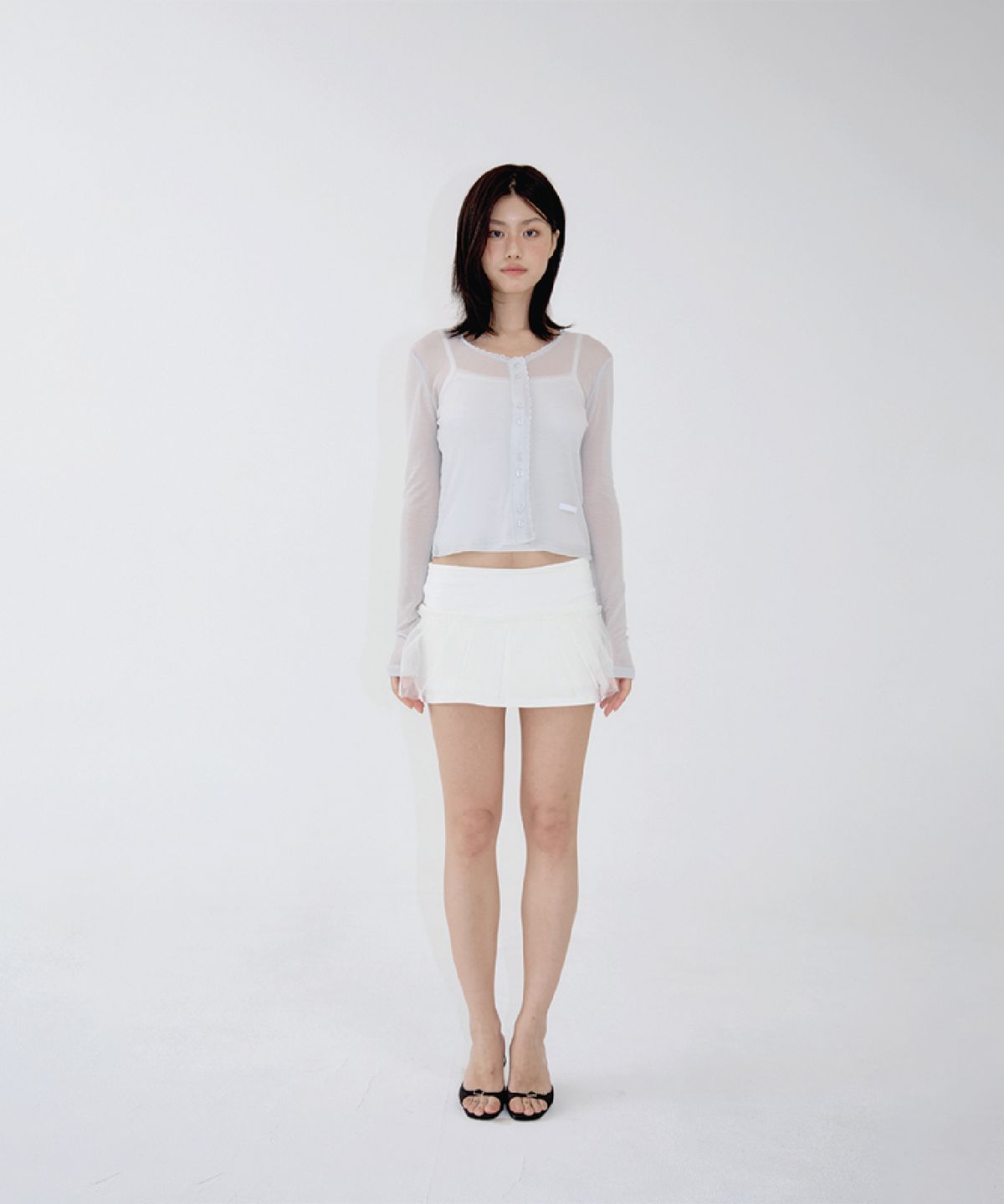 벨리아르(BELLIALEU) TULLE LAYERED MINI SKIRT VEIL WHITE
