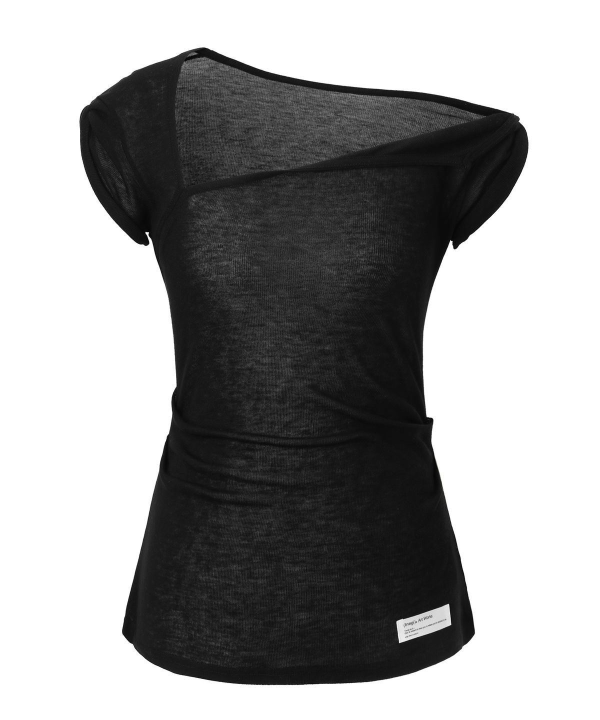 이네기(INEGI) Flip Sheer One Shoulder Top (black)