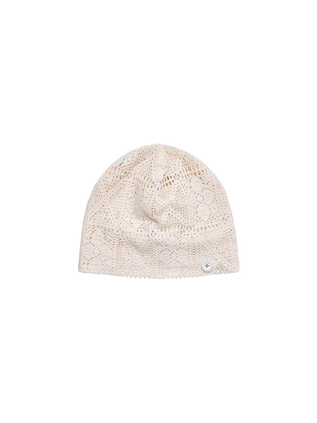 시오(SIO) CROCHE BUTTON BEANIE [IVORY]