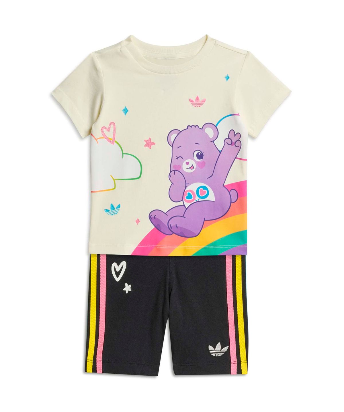 아디다스 키즈(ADIDAS KIDS) adidas Care Bears 쇼츠 티 세트 인펀트 - 오프 화이트 / KS4226