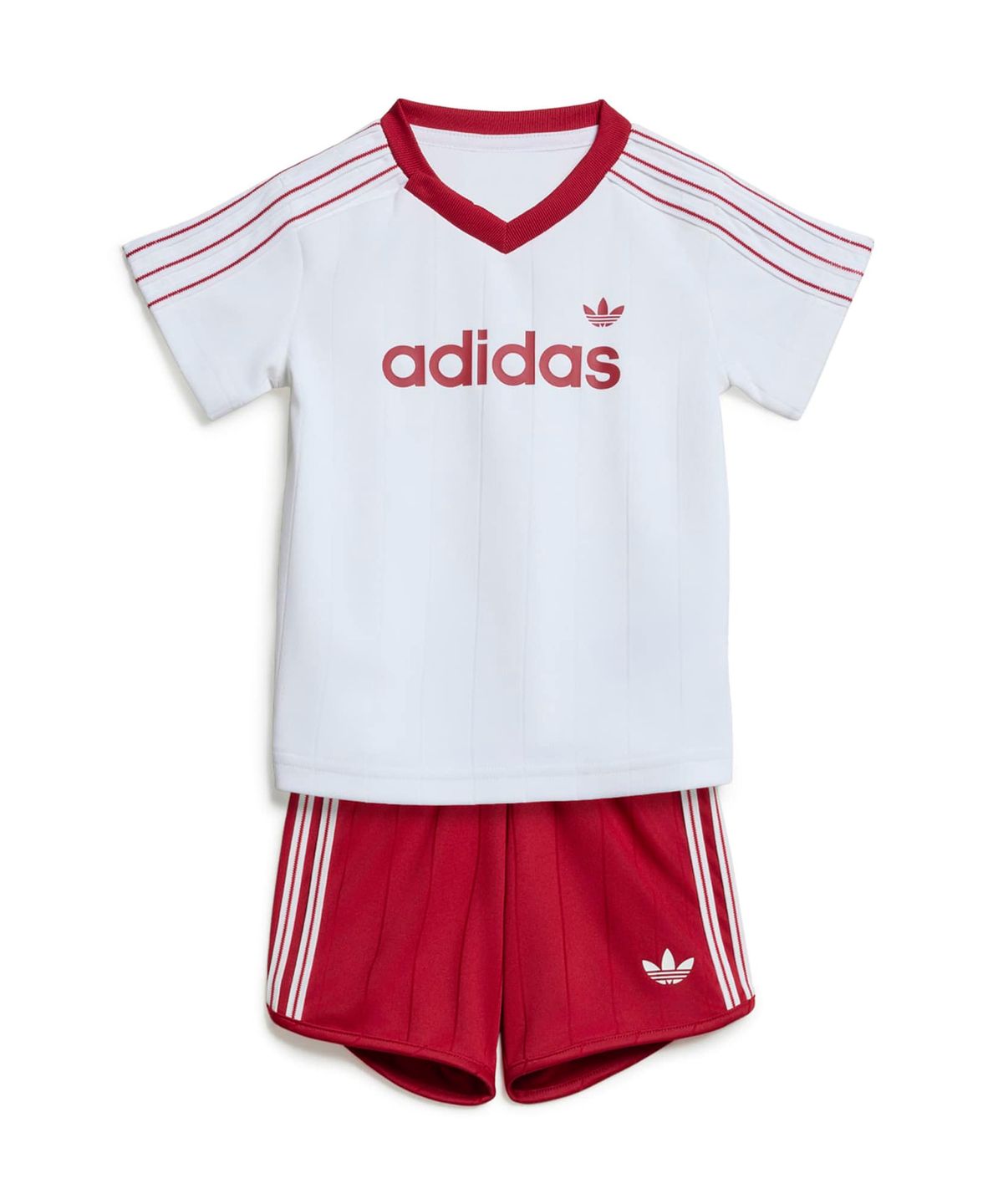 아디다스 키즈(ADIDAS KIDS) 핀스트라이프 스프린터 쇼츠 티 세트 인펀트 - 화이트 / KT4363