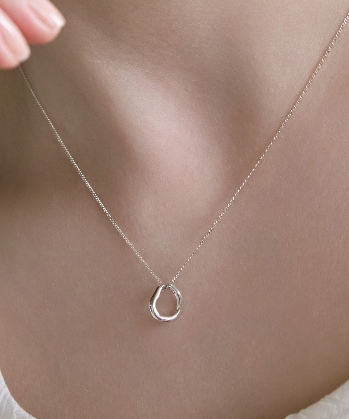 디모멘트(DMOMENT) Lunet 웨이브 링 목걸이 (925 Silver)