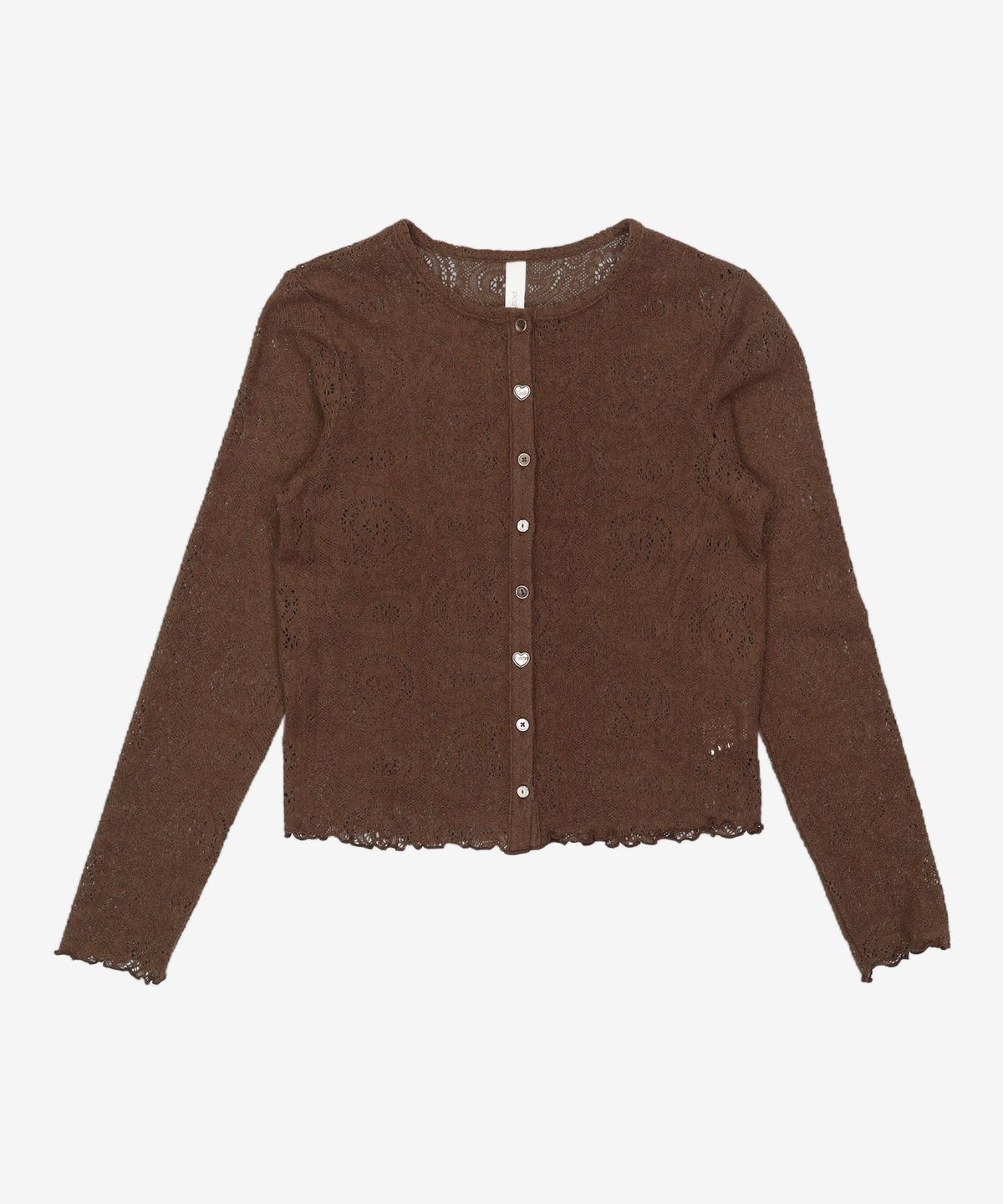 포에브(POEV) Flower Mix Button Cardigan - Brown FREE