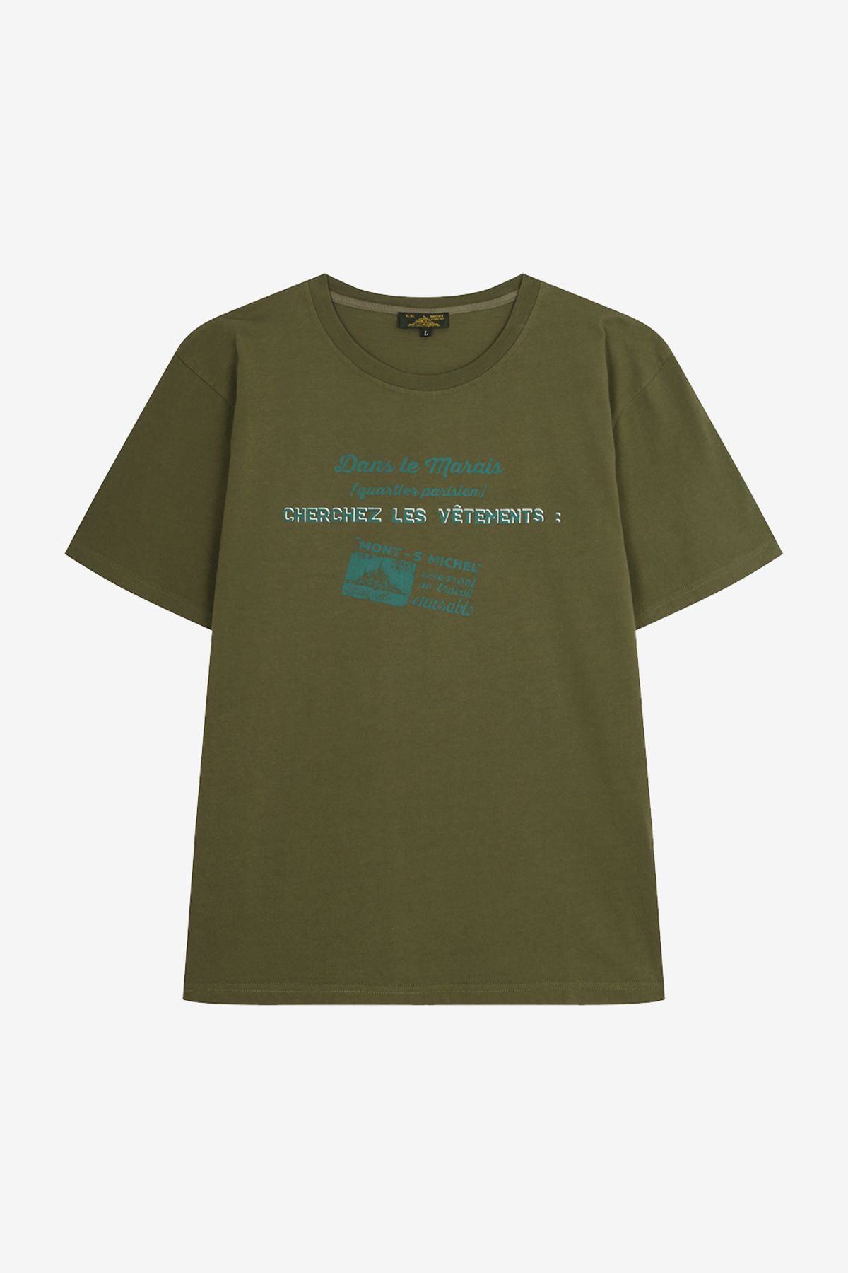 르몽생미셸(LE MONT ST MICHEL) Port Print T-Shirt_Khaki