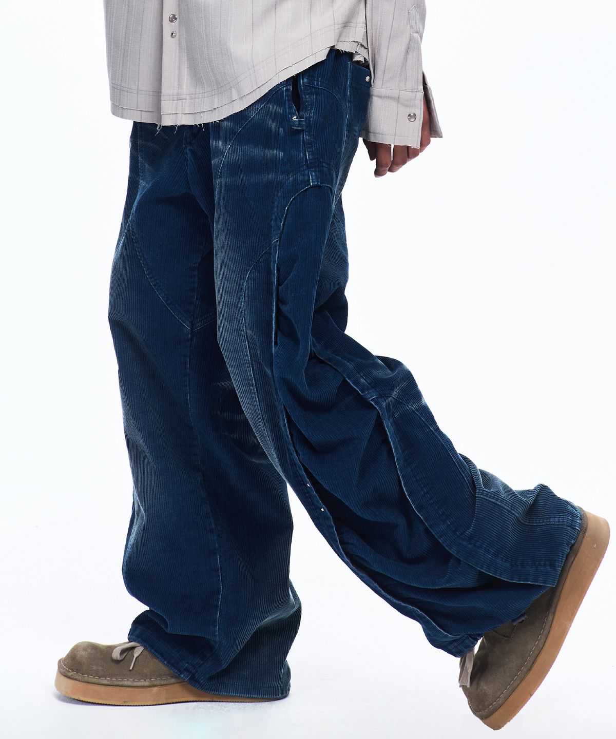 알에스에스씨(RSSC) INCISION WASHED CORDUROY PANTS - BLUE