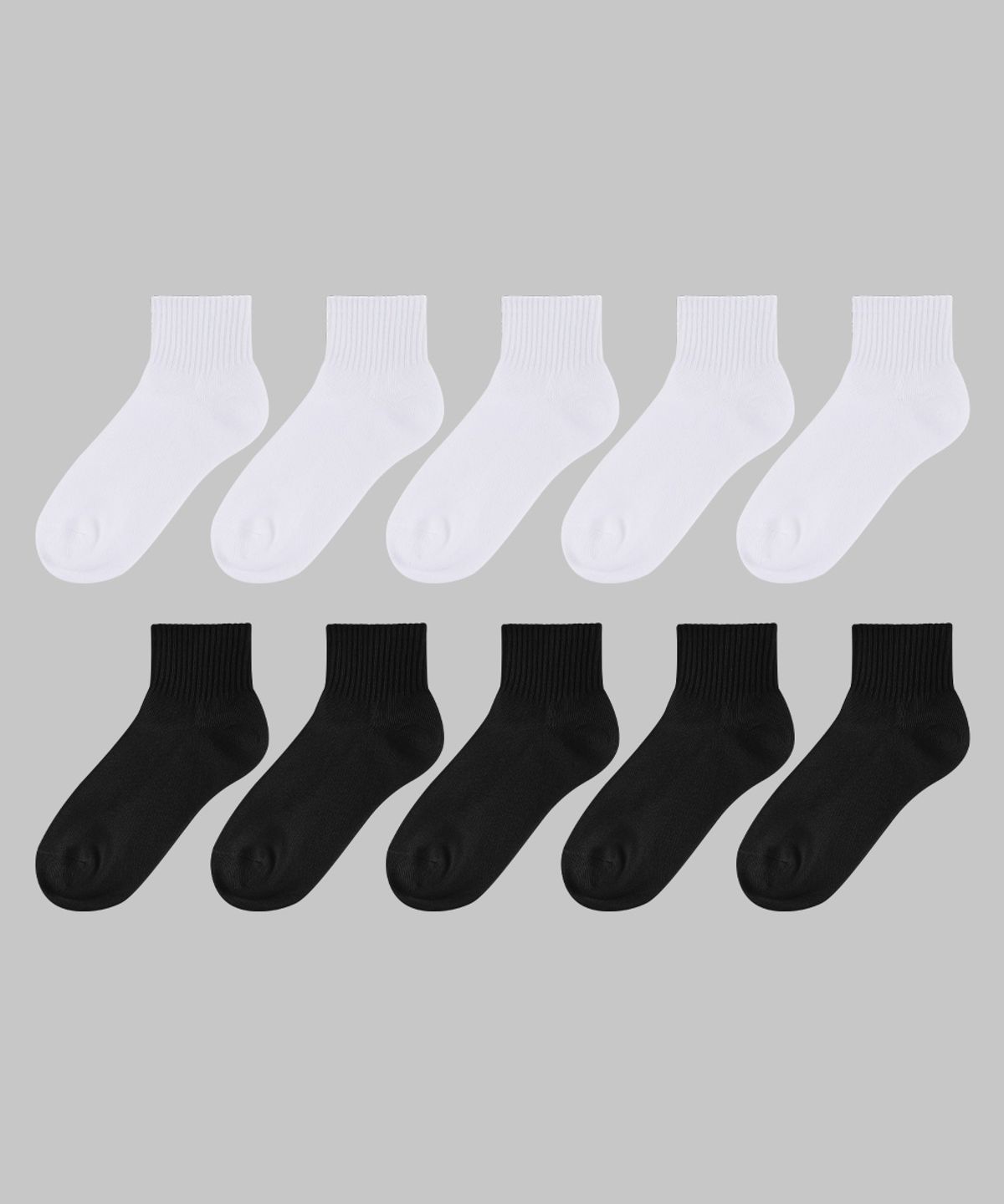 스테디삭(STEADY SOCKS) [10PACK] 스테디삭 베이직 데일리 쿼터 삭스_화이트/블랙