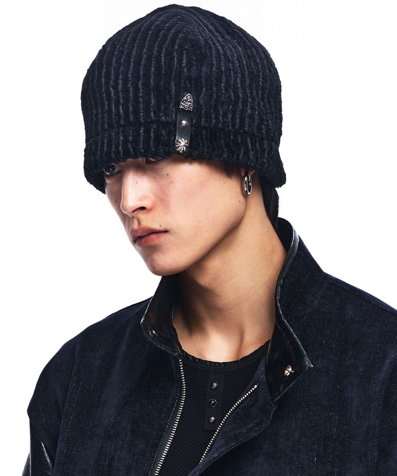 FUR ROPE BEANIE - BLACK
