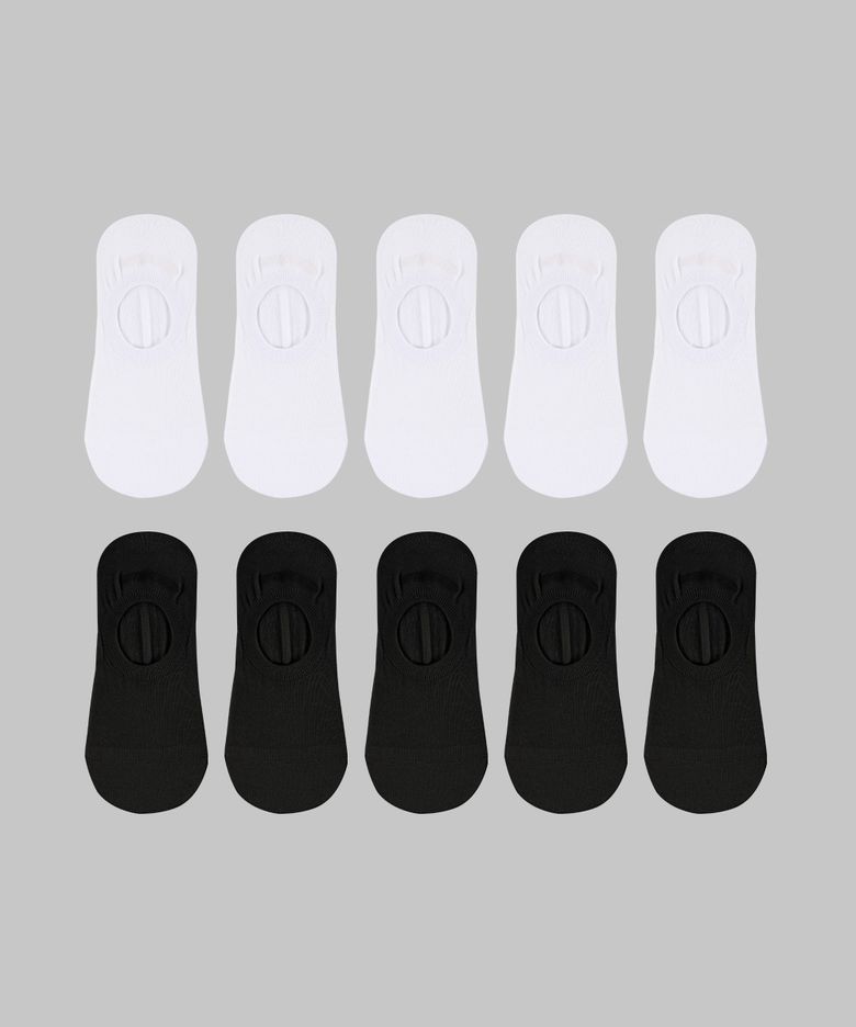 [10PACK] 스테디삭 페이크삭스(벗겨짐방지)_화이트/블랙