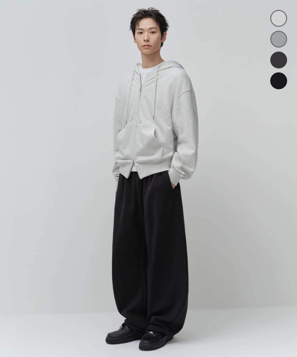 무신사 스탠다드(MUSINSA STANDARD) 더블 니트 커브드 스웨트 팬츠 (4 colors)