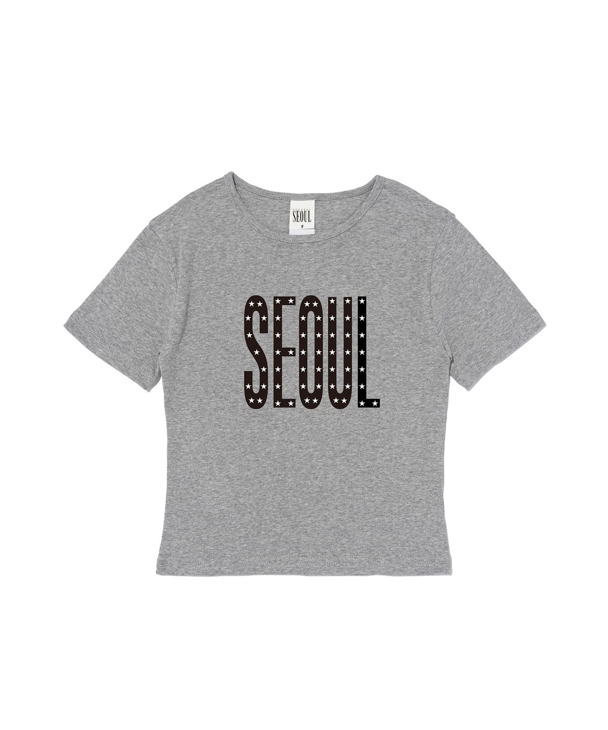 서울어패럴(SEOUL APPAREL) 스타 서울 로고 크롭 반팔티셔츠 (그레이)