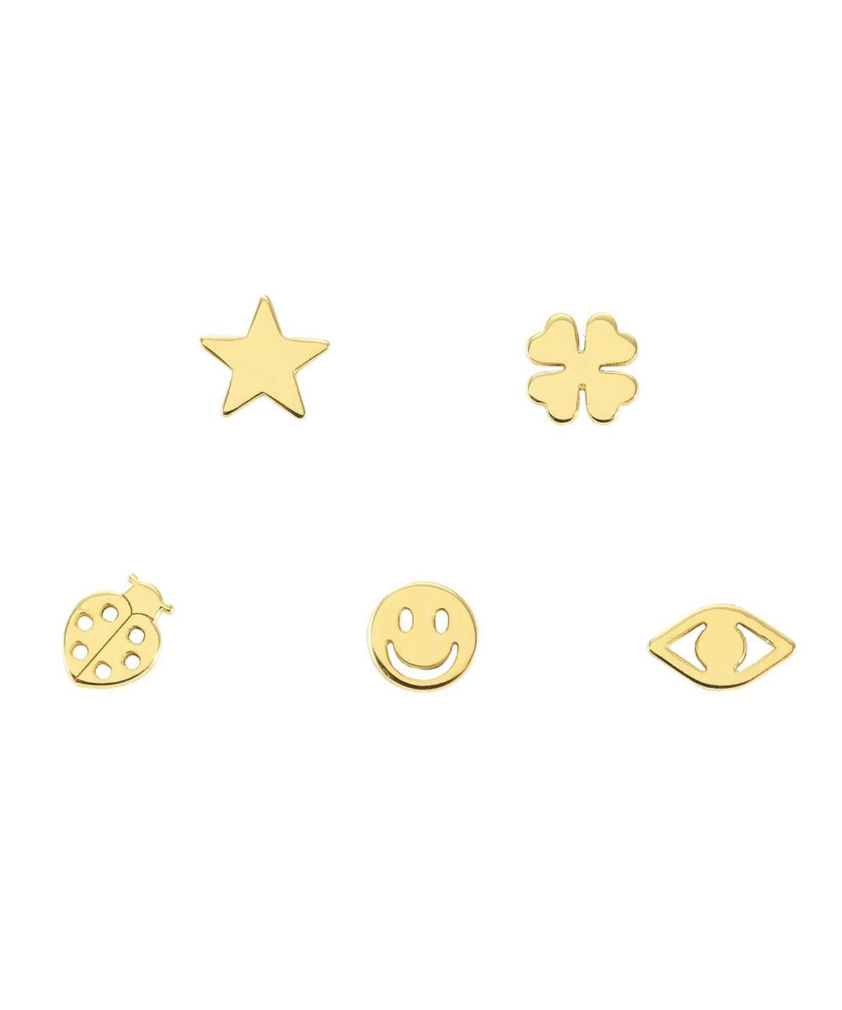 노미네이션(NOMINATION) 귀걸이 멜로디에 해피 5set 싱글이어링 (Yellow Gold Mixed Luck) 147722/085