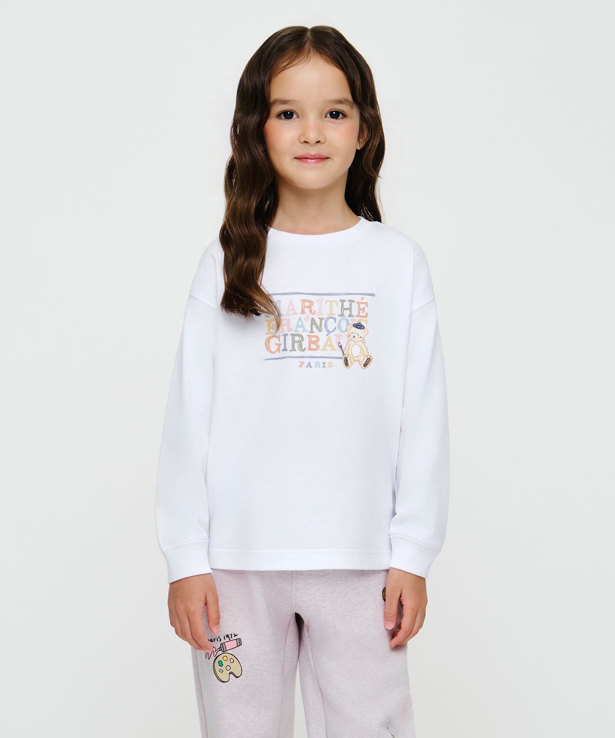 마리떼 키즈(MARITHÉ KIDS) KIDS BEAR GRAPHIC LONG SLEEVE white