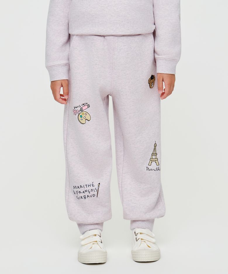 KIDS BEAR GRAPHIC SWEAT PANTS baby pink