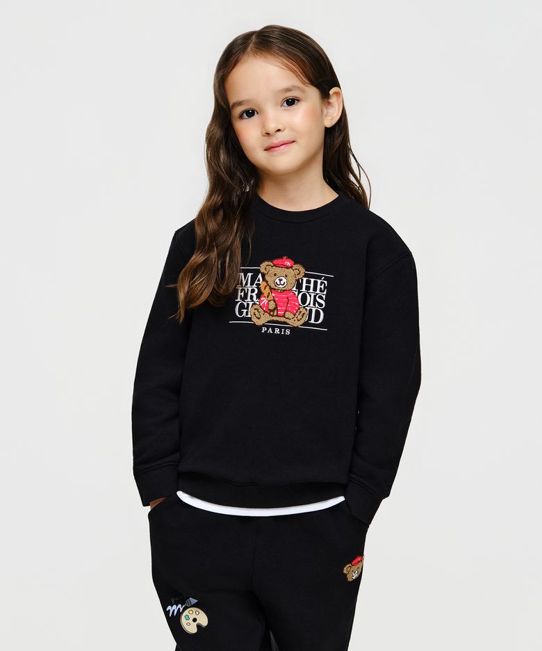 KIDS BREAD BEAR CLASSIC LOGO SWEATSHIRT black