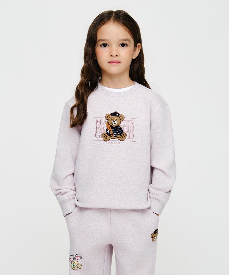 KIDS BREAD BEAR CLASSIC LOGO SWEATSHIRT baby pink