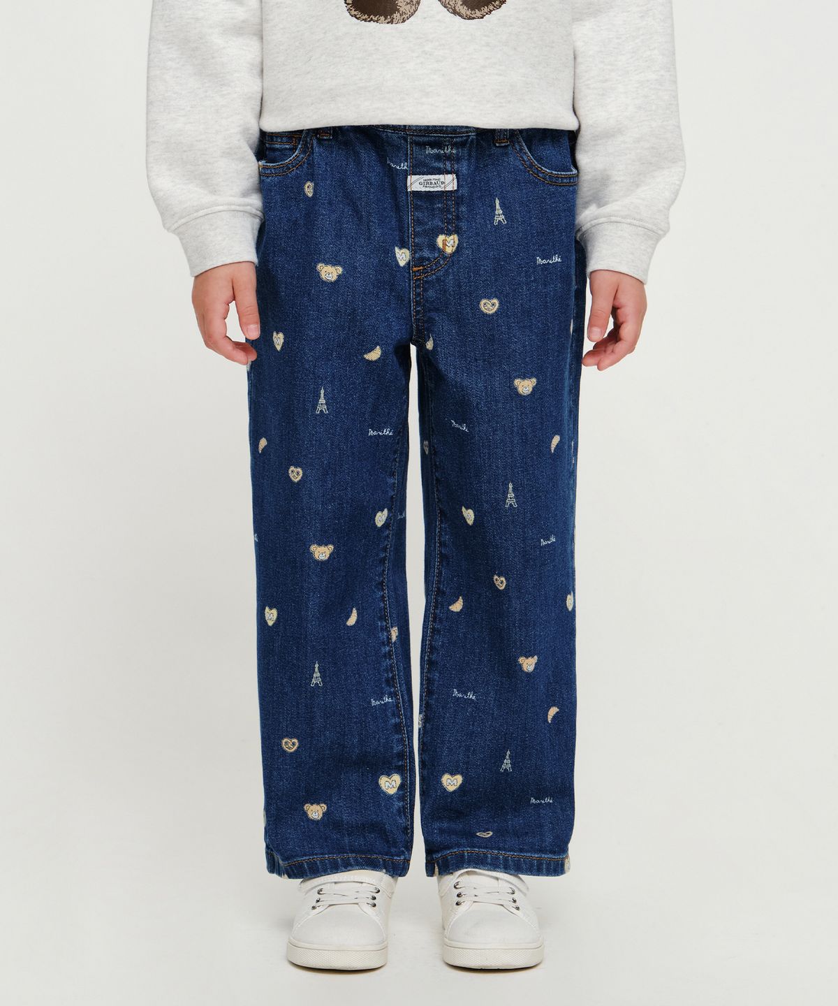 마리떼 키즈(MARITHÉ KIDS) KIDS STRAIGHT FIT PRINT DENIM PANTS dark blue