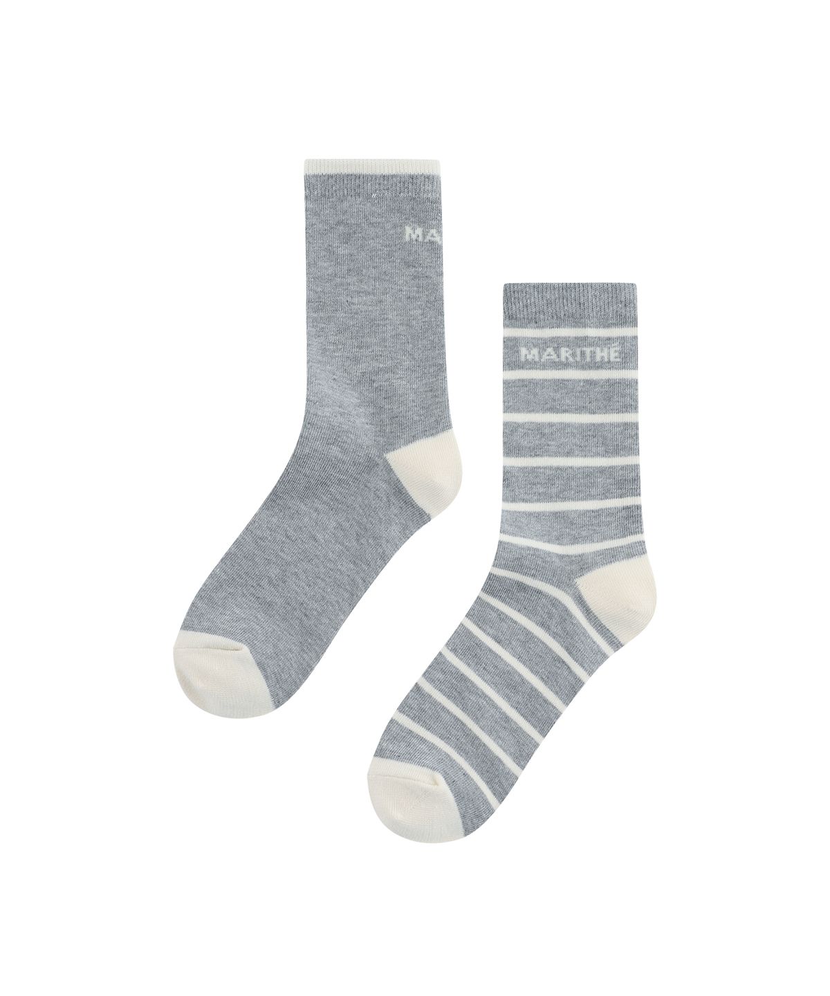 마리떼 키즈(MARITHÉ KIDS) KIDS BASIC STRIPE SOCKS 2PACK light heather gray