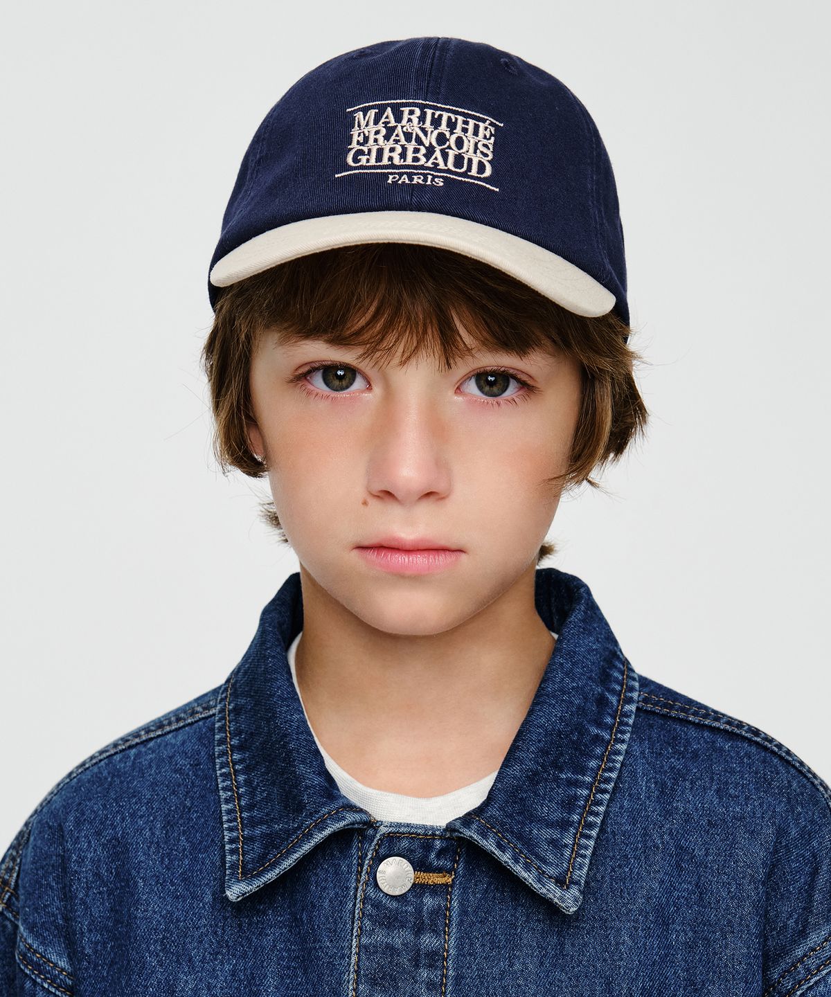 마리떼 키즈(MARITHÉ KIDS) KIDS SMALL CLASSIC LOGO TWO TONE CAP navy