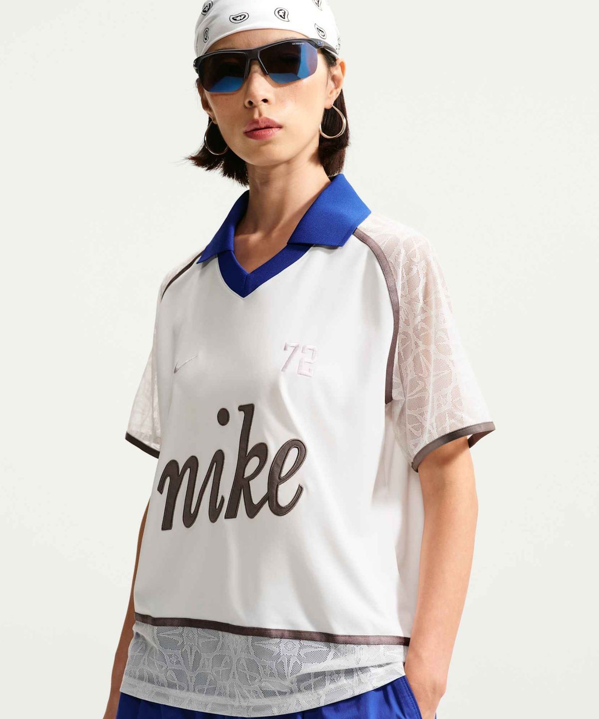 나이키(NIKE) 스포츠웨어 레이스 폴로 저지 탑 W - 서밋 화이트:올드 로얄 / IW1088-121