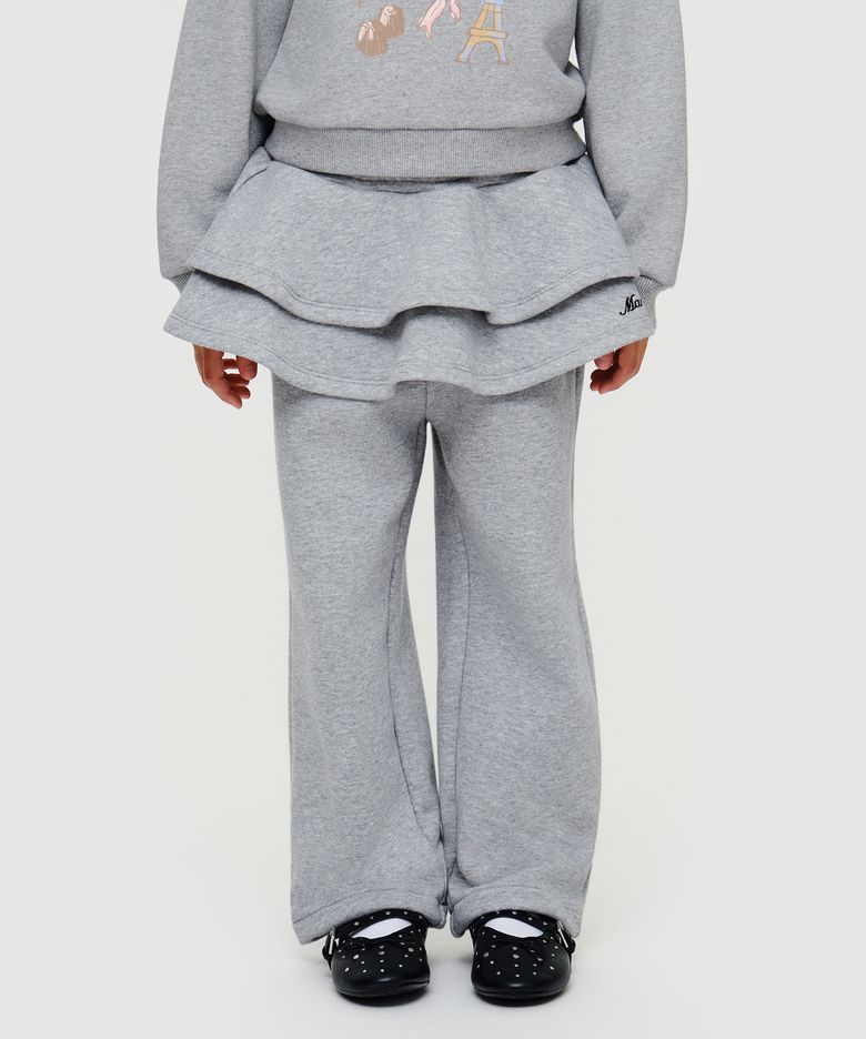 KIDS W RUFFLE SKIRT PANTS heather gray