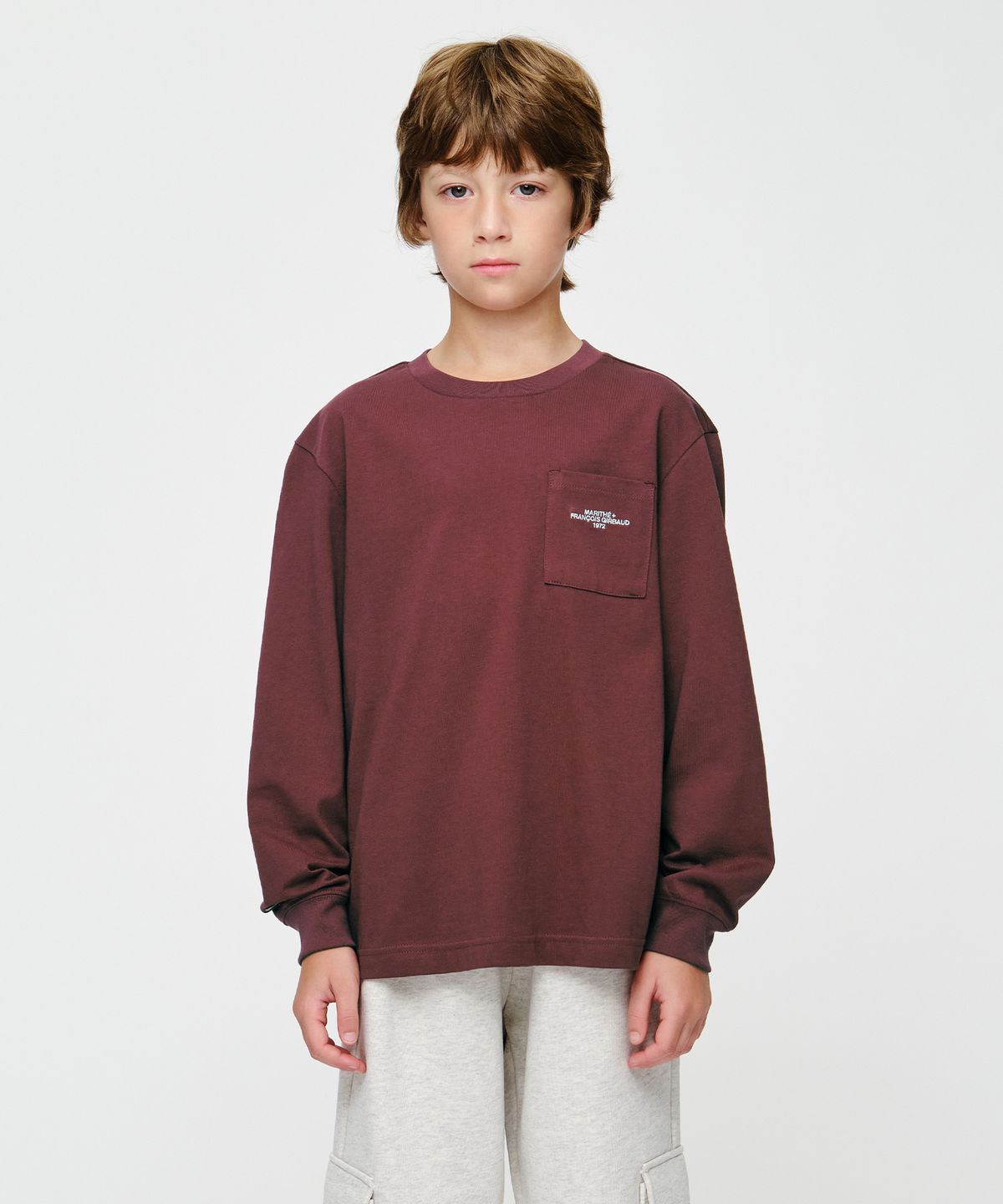 마리떼 키즈(MARITHÉ KIDS) KIDS POCKET LONG SLEEVE TEE burgundy