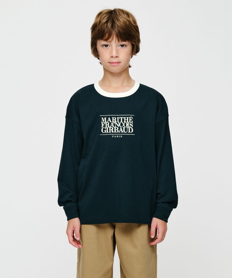KIDS CLASSIC LOGO LONG SLEEVE RINGER TEE navy