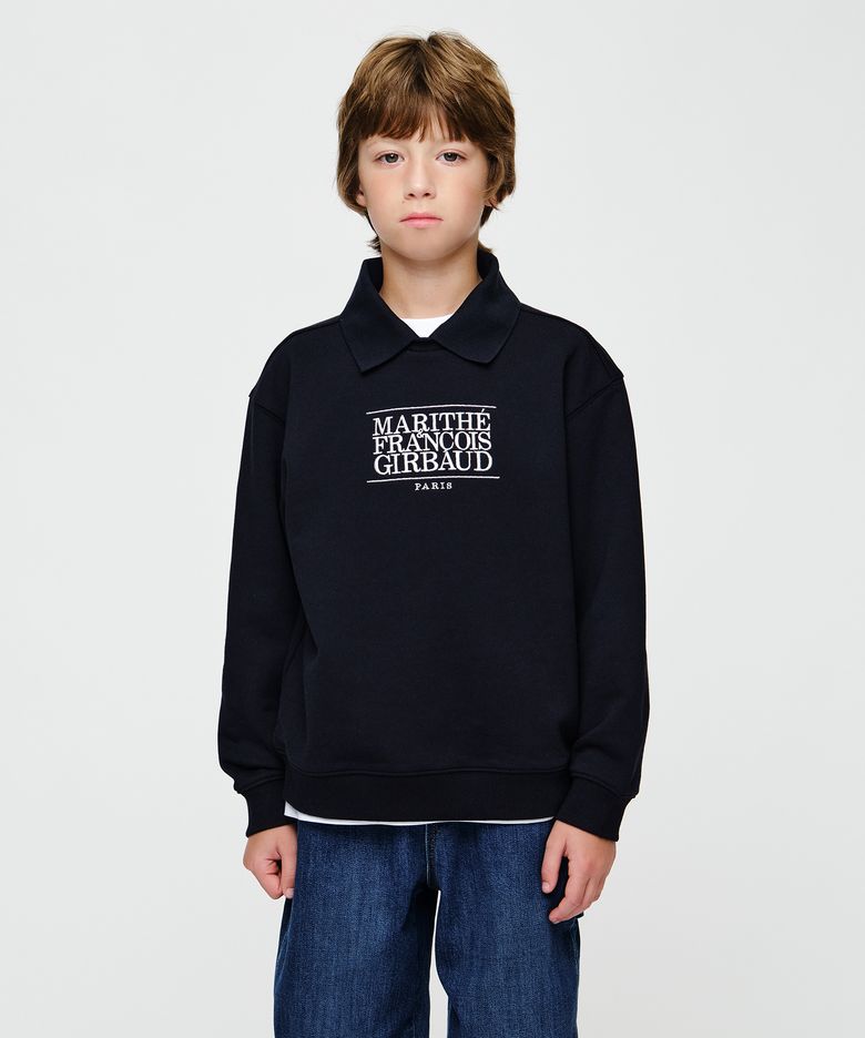 KIDS CLASSIC LOGO COLLAR SWEATSHIRT navy