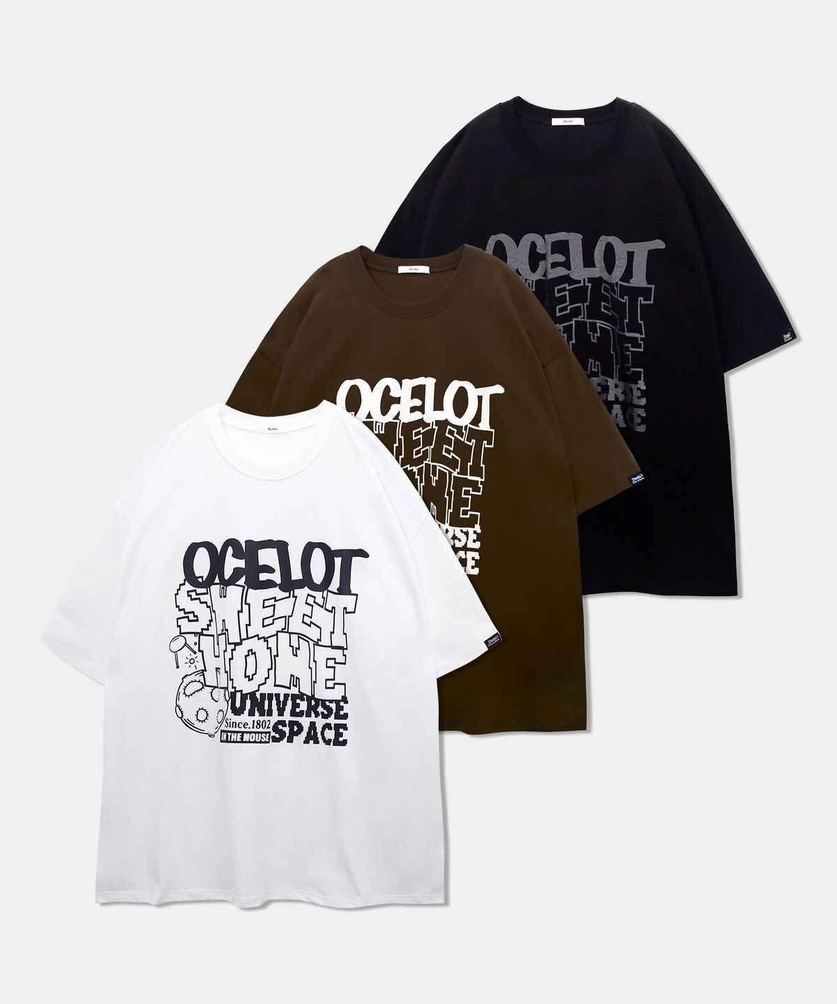 오실롯(OCELOT) C08 픽셀 오버핏 박스 반팔티셔츠