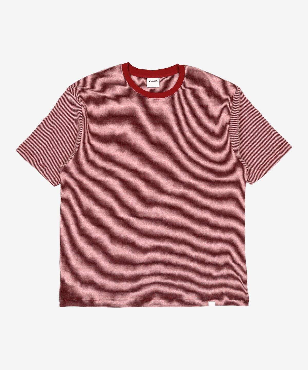 노매뉴얼(NOMANUAL) FINE STRIPE T-SHIRT - BURGUNDY XL