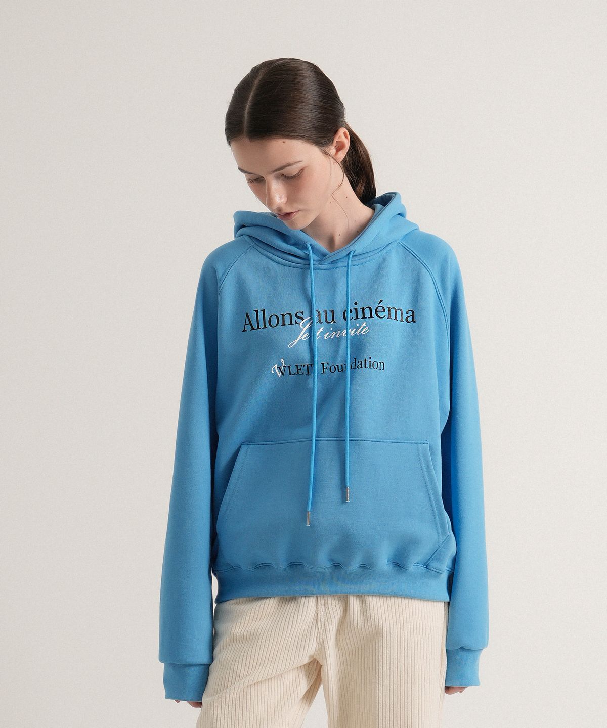 블레티(VLETI) Oversized Printing Logo Hoodie (Blue)