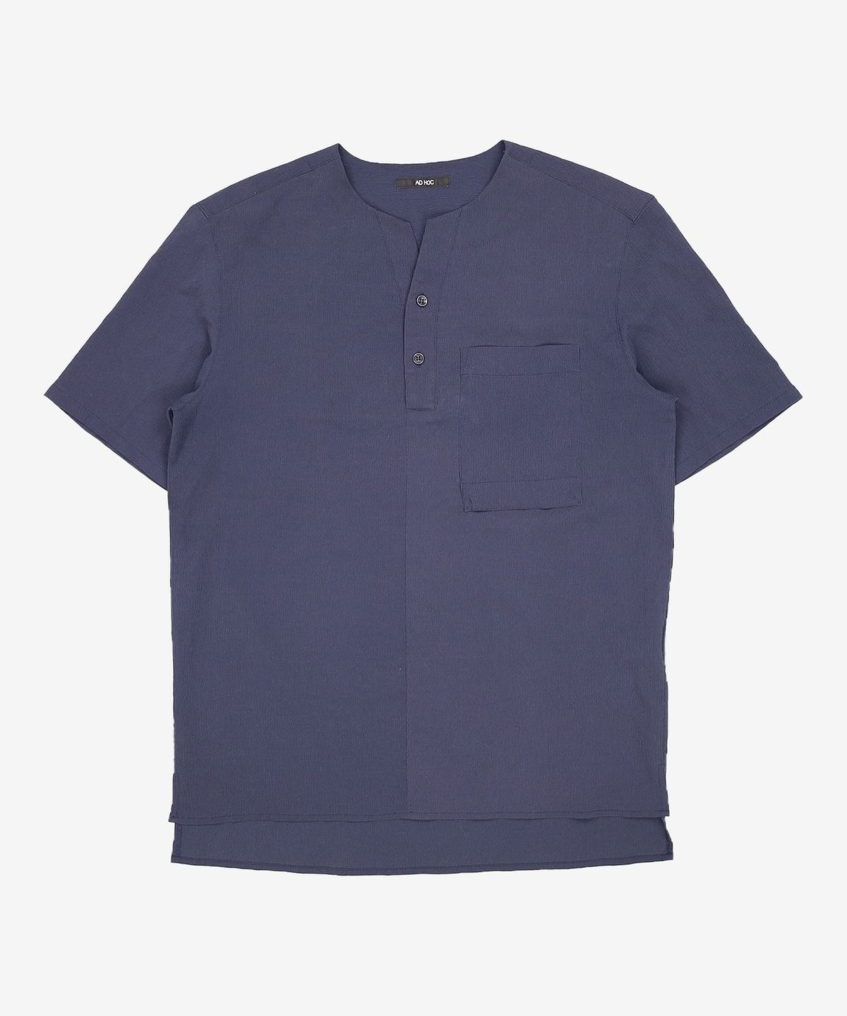 애드호크(AD HOC) 남성 헨리넥 포켓 반팔티셔츠 (NAVY) 100