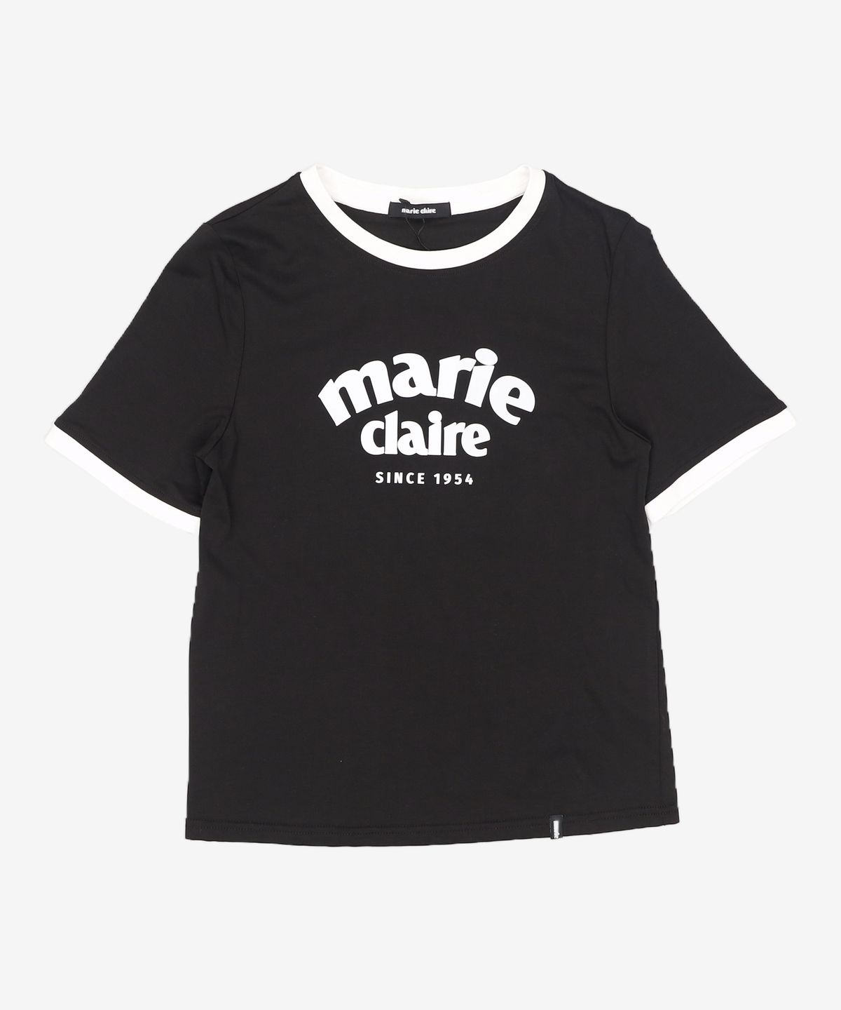 마리끌레르(MARIE CLAIRE) 마리 링거 반팔 티셔츠 (MAFBTS07MBK) 40